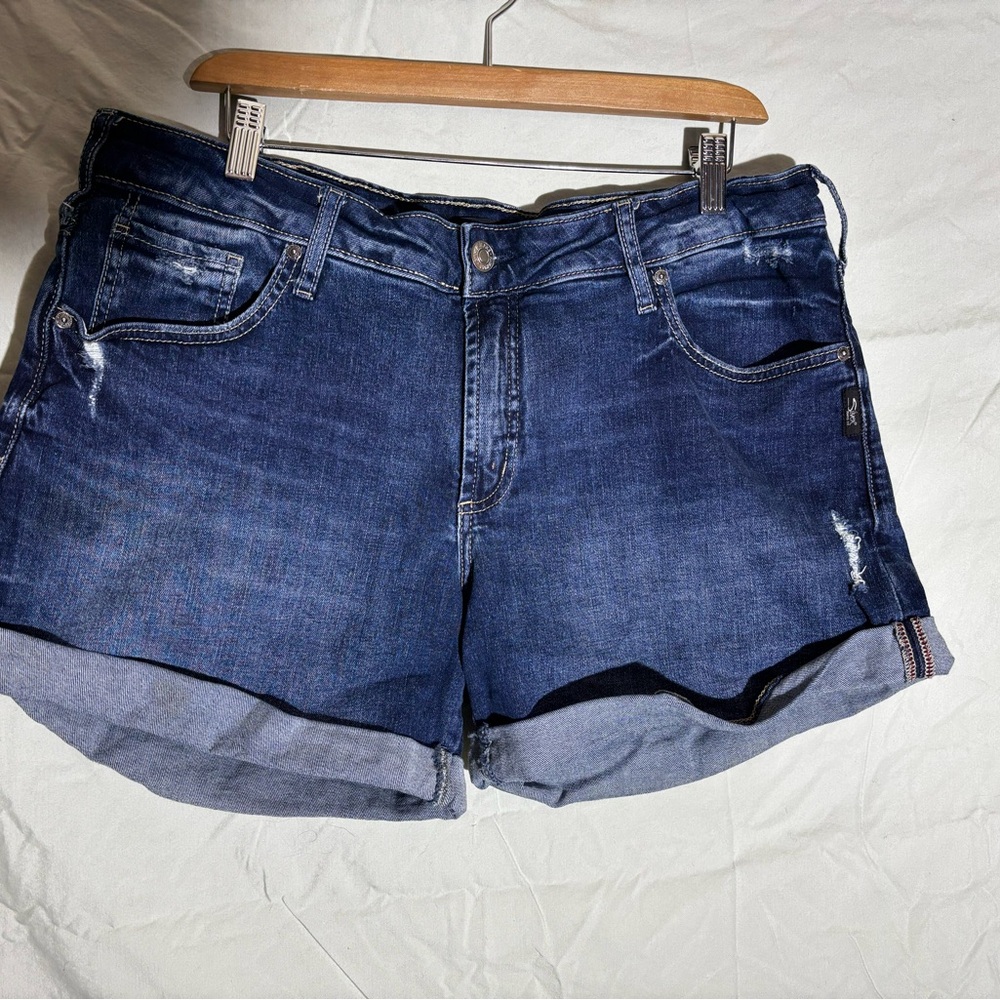 Silver Boyfriend Style Shorts